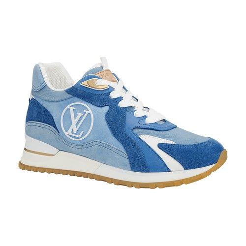LOUIS VUITTON Suede Run Away Sneakers 36 Blue 1148898