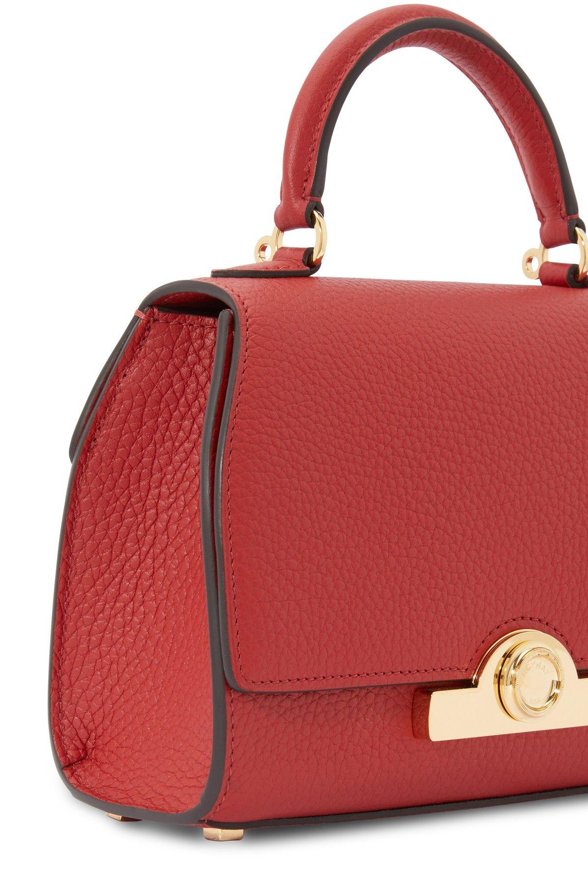 Moynat Rejane BB Shoulder Handbag Red Calfskin Leather