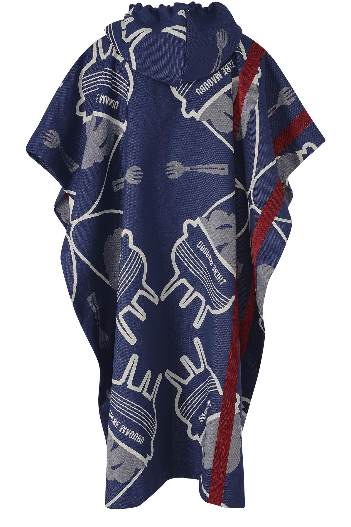 Thebe Magugu Poncho in Navy Cream White (Blue) for Men - Lyst