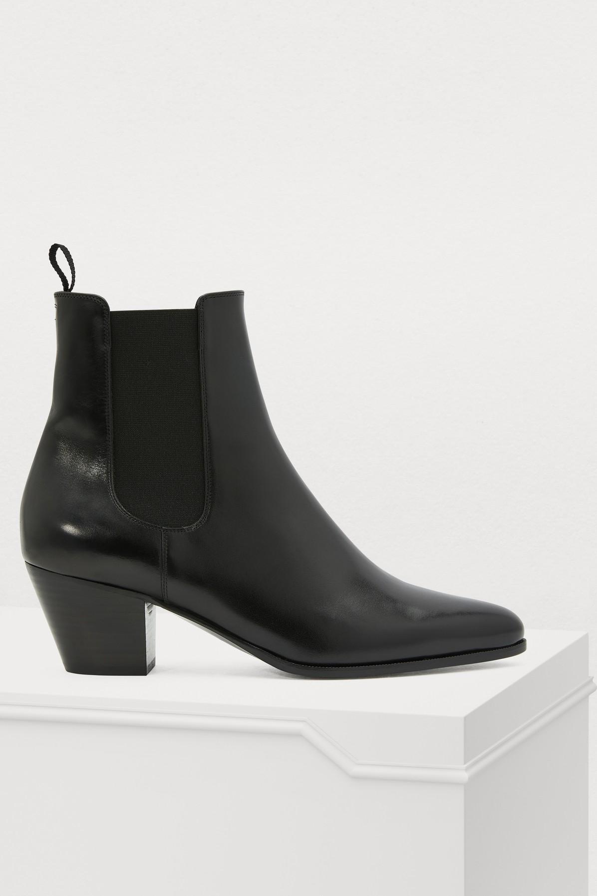 Céline Leather Saint-germain Des Près Chelsea Boots in Black - Lyst