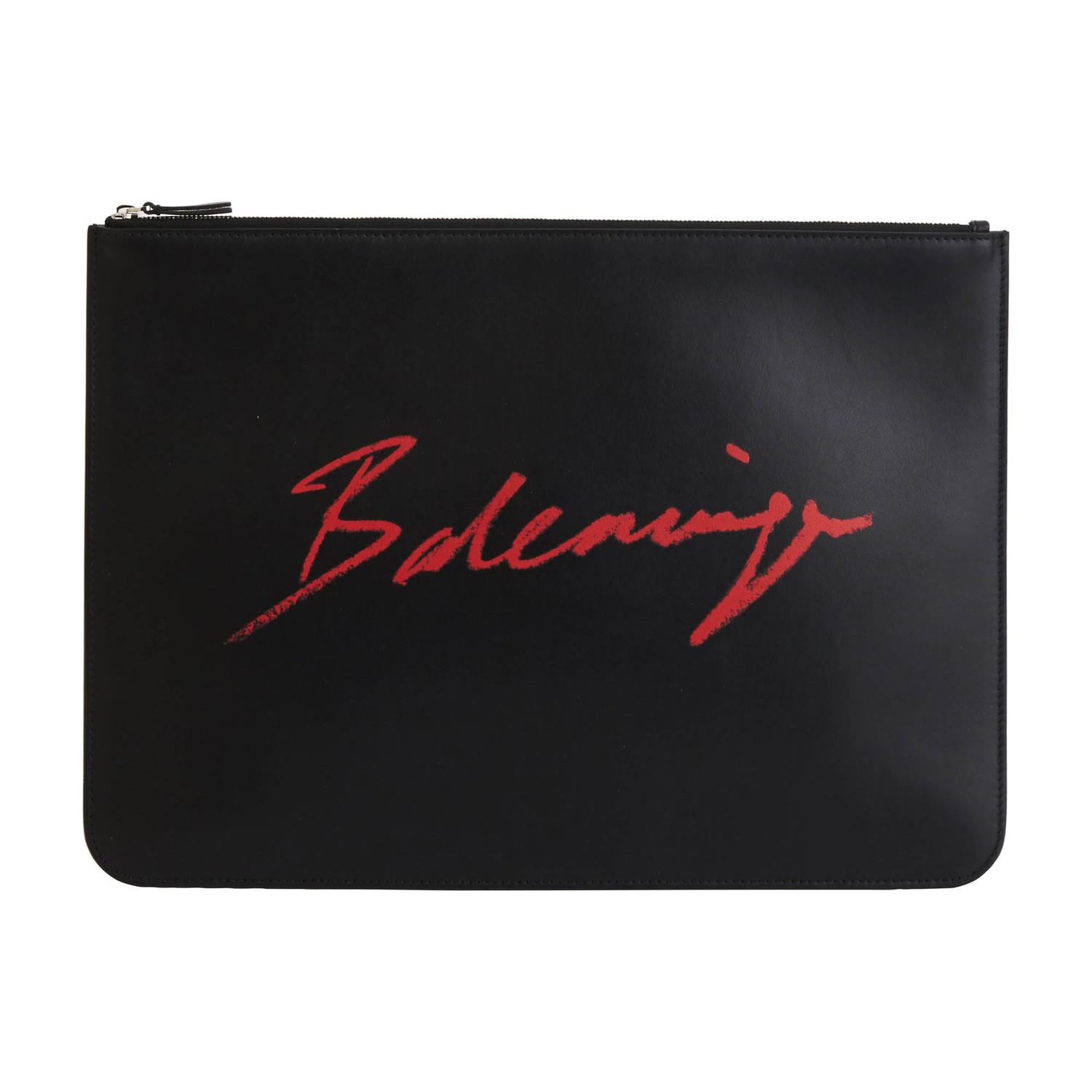 Balenciaga Signature Everyday L Leather Clutch Bag in Black for Men - Lyst