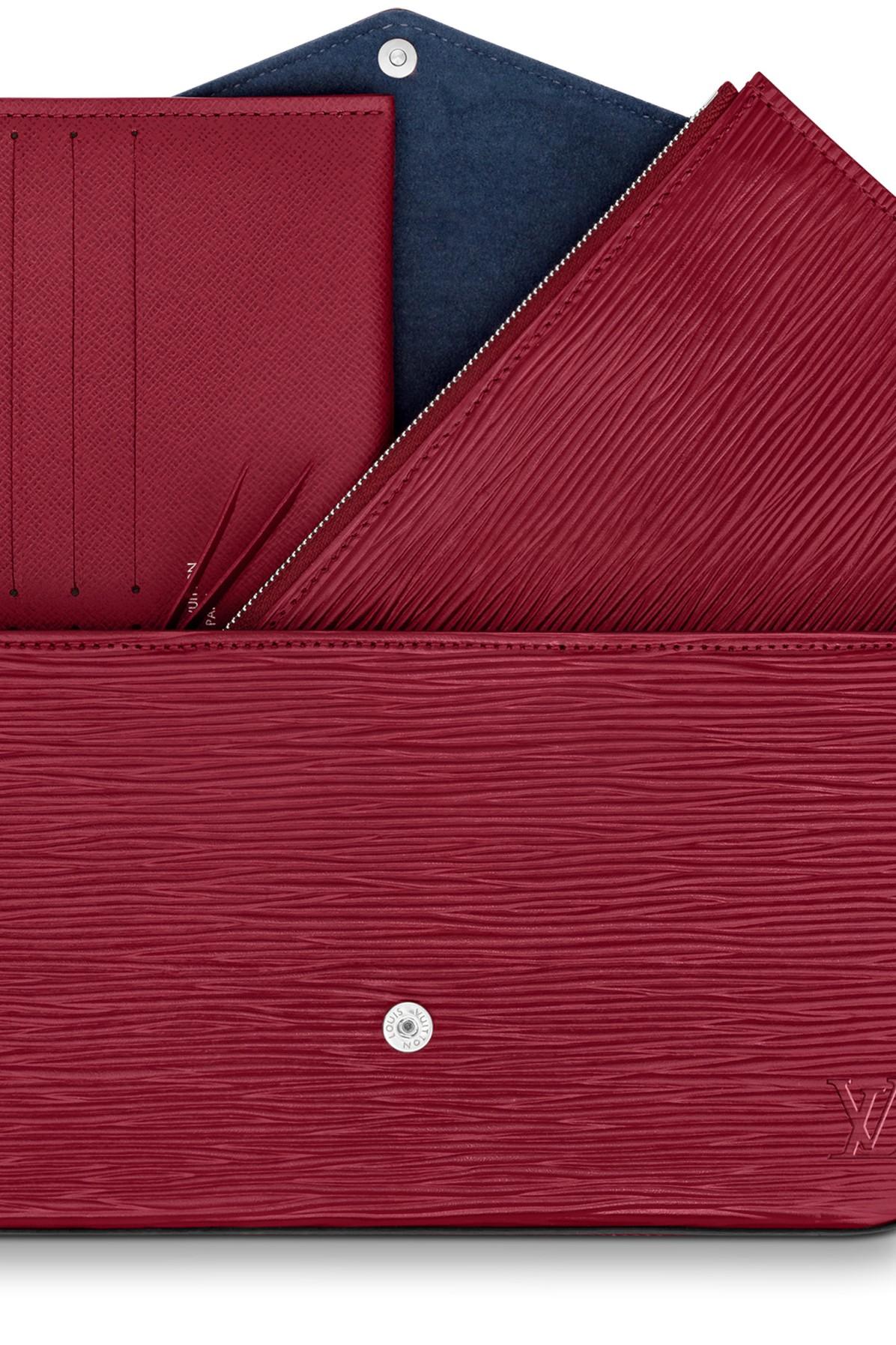 Pre-owned Louis Vuitton Pochette Felicie Card Holder Insert Red