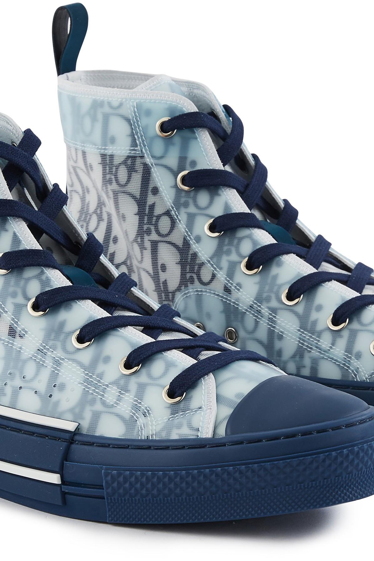 Dior B23 Oblique High-top Sneakers in Blue for Men Lyst