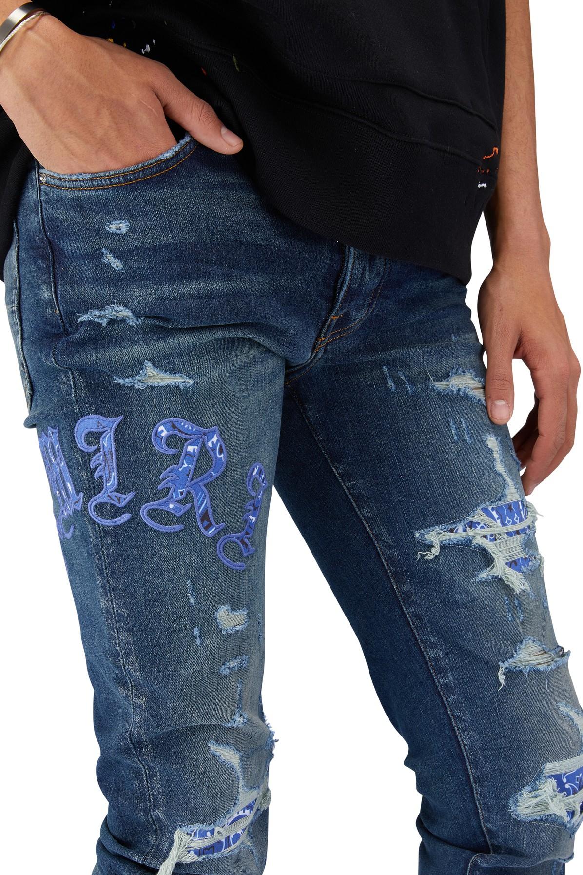 Amiri Old English Logo Jean in Blue for Men | Lyst