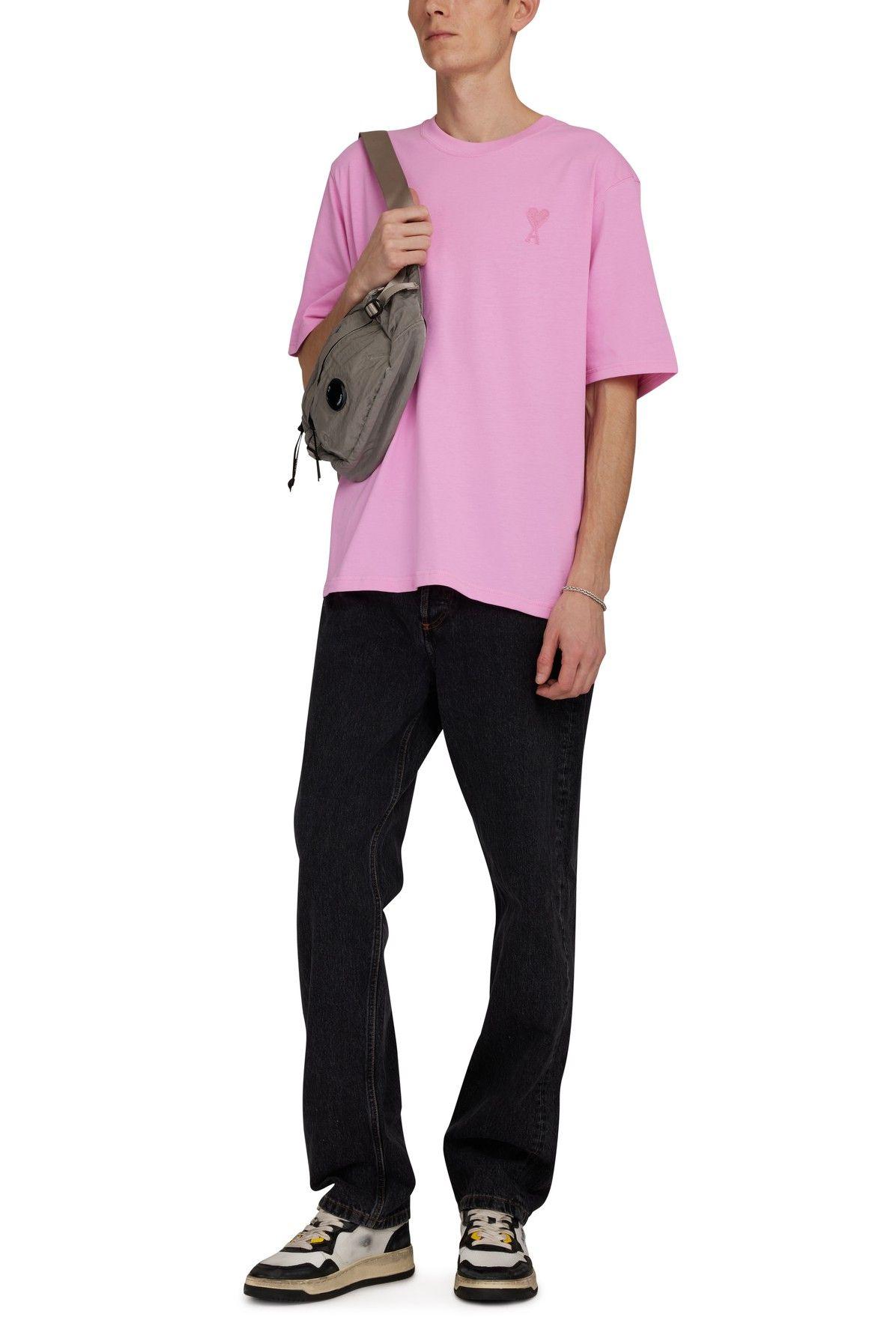 Ami Paris Tonal Ami De Coeur T-shirt in Pink for Men | Lyst