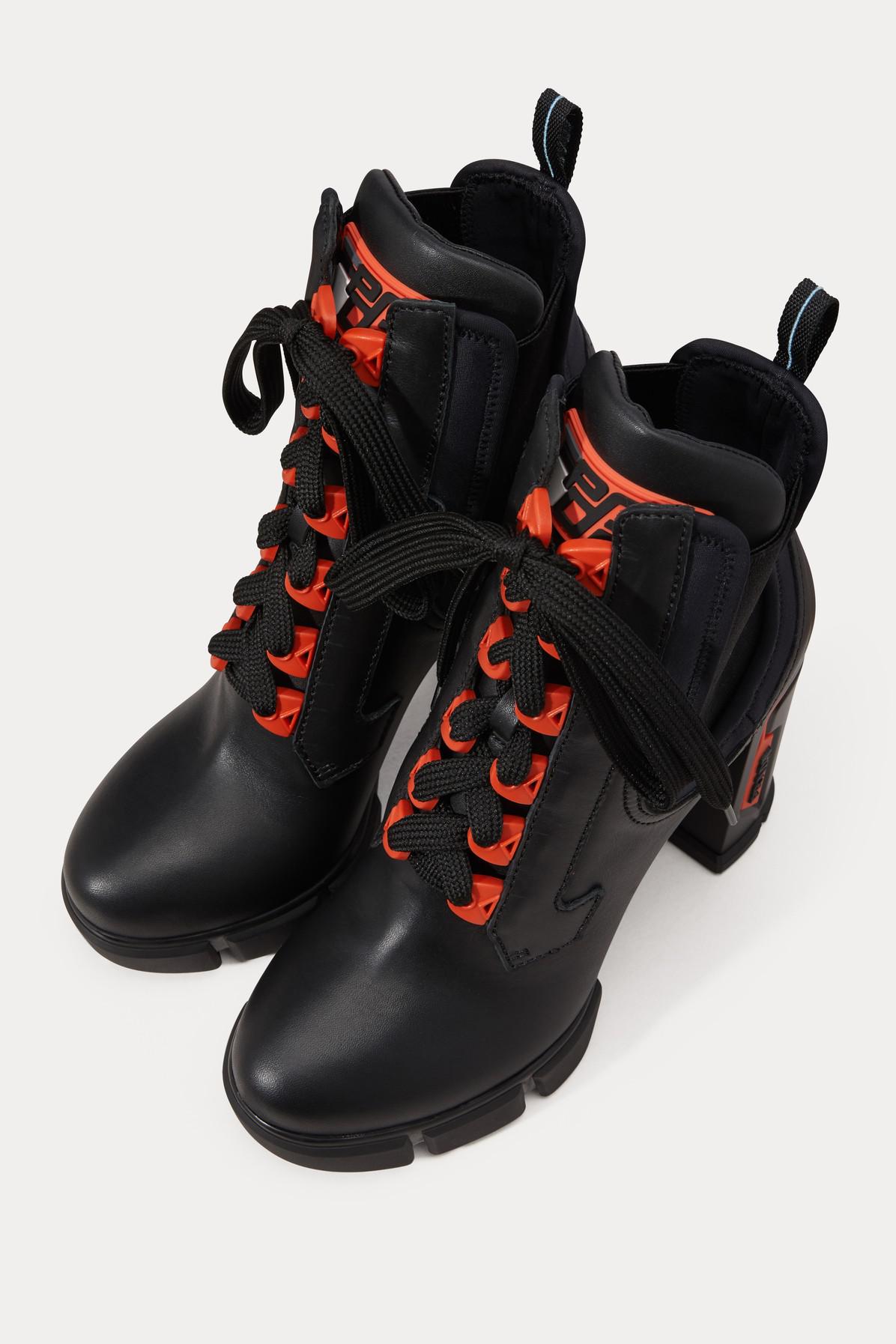 Prada black and orange boots sales