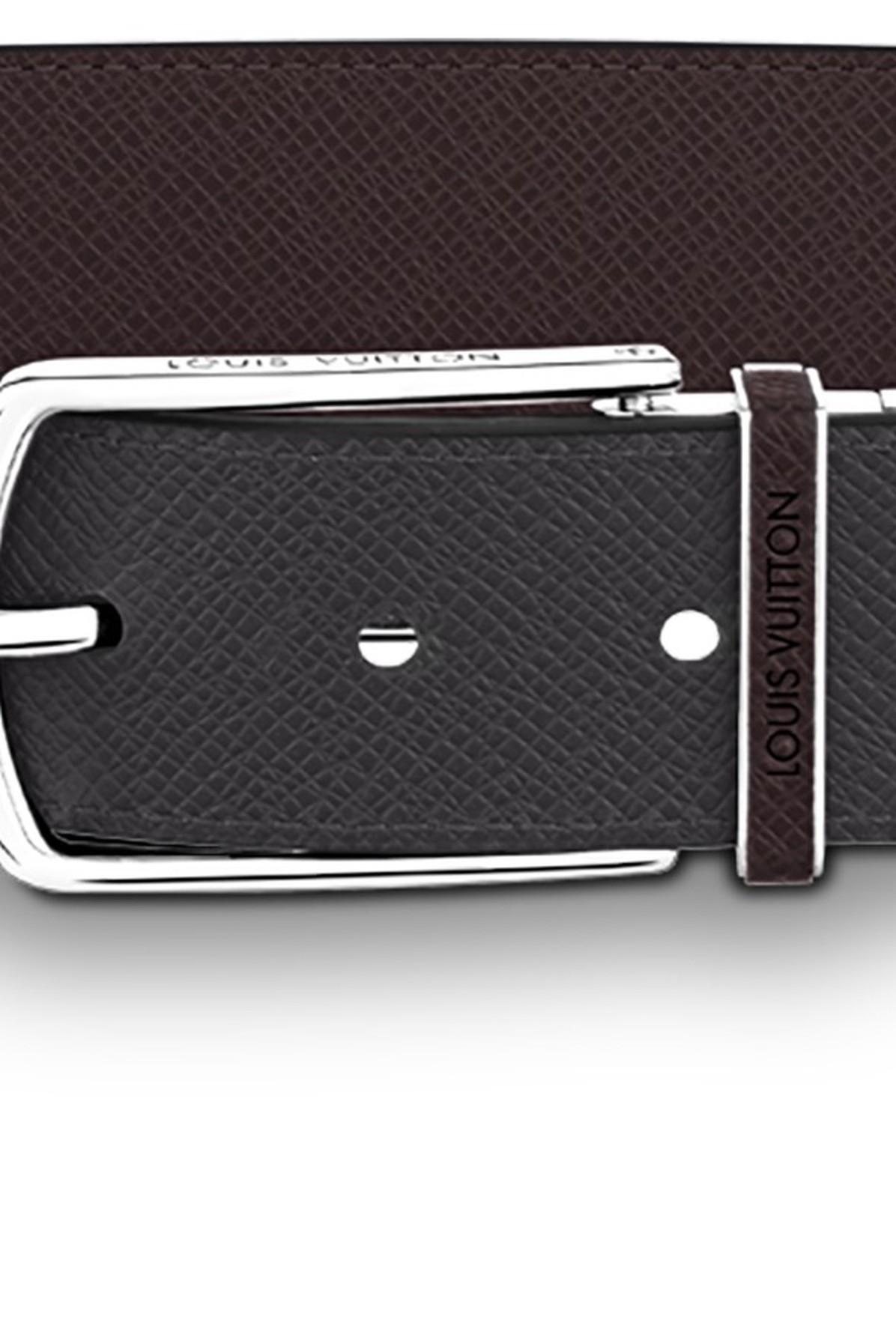 Black Belt Strap Replacement For Louis Vuitton Buckle 35mm Red Edge Real  Leather