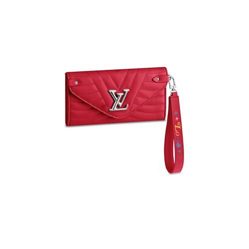 Louis Vuitton LV New Wave Long Wallet Red Leather [Rank AA+] Authentic #H162
