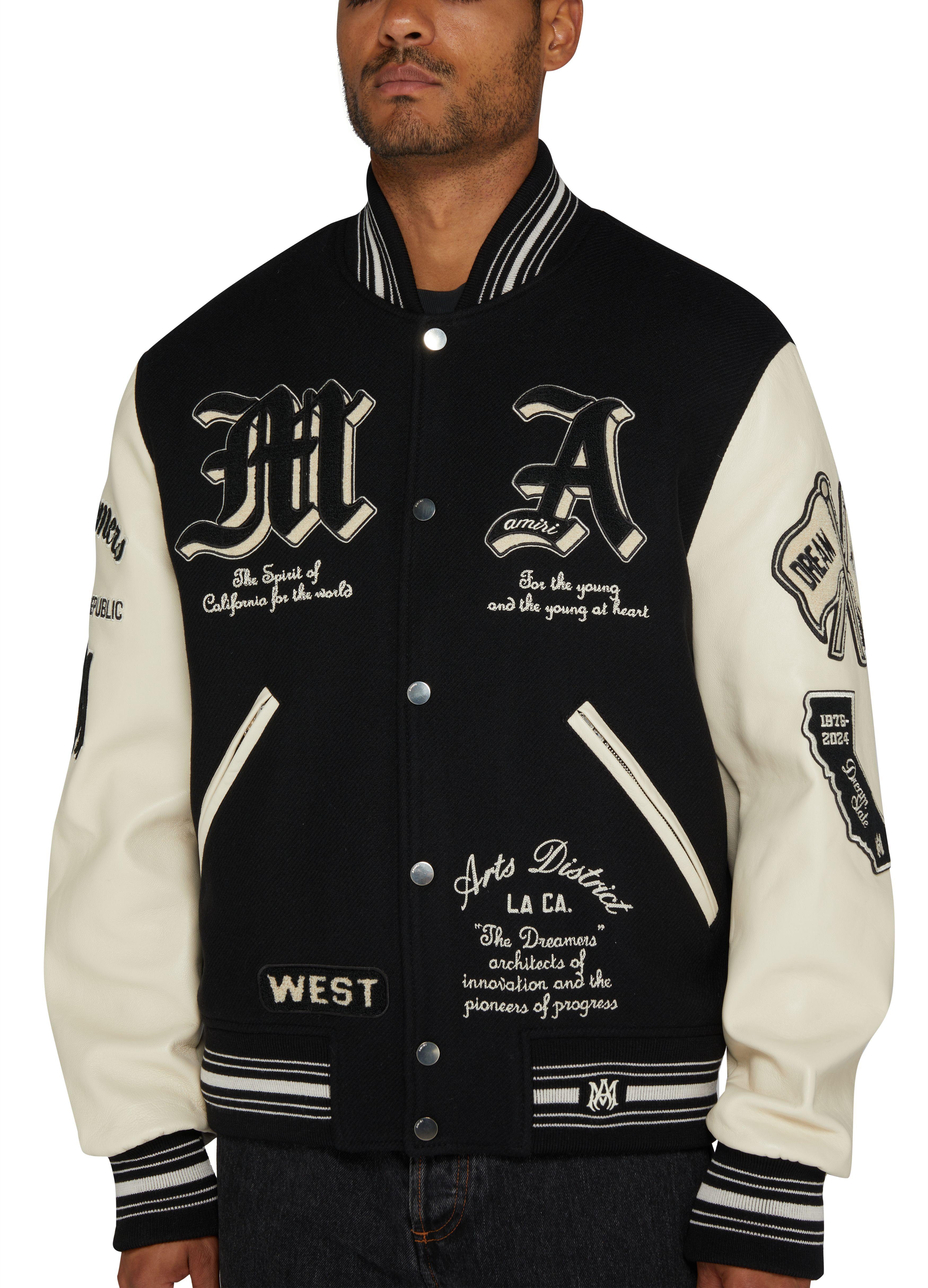 AMIRI】スタジャン ブラック ロゴ ジッパー amiri スタジャン