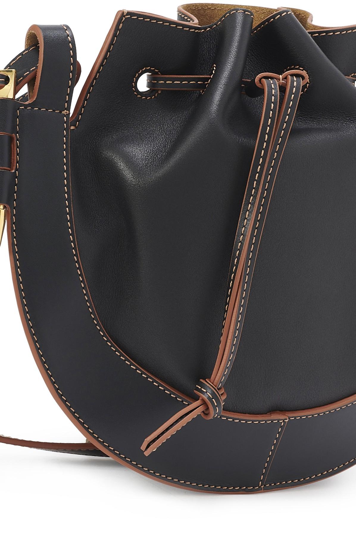 Loewe Small Horseshoe Colorblock Leather Saddle Bag In Narcissus