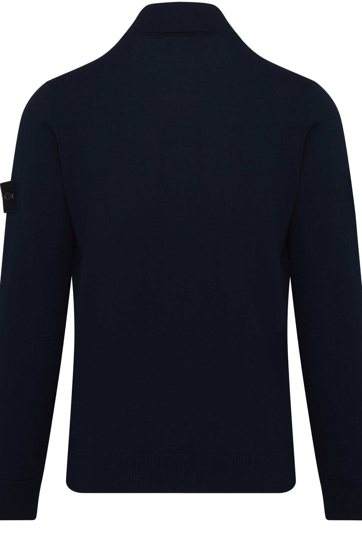 Mens Clothing Sweaters and knitwear Turtlenecks for Men Stone Island Wool Turtleneck Sweater With Logo in Black Blue 