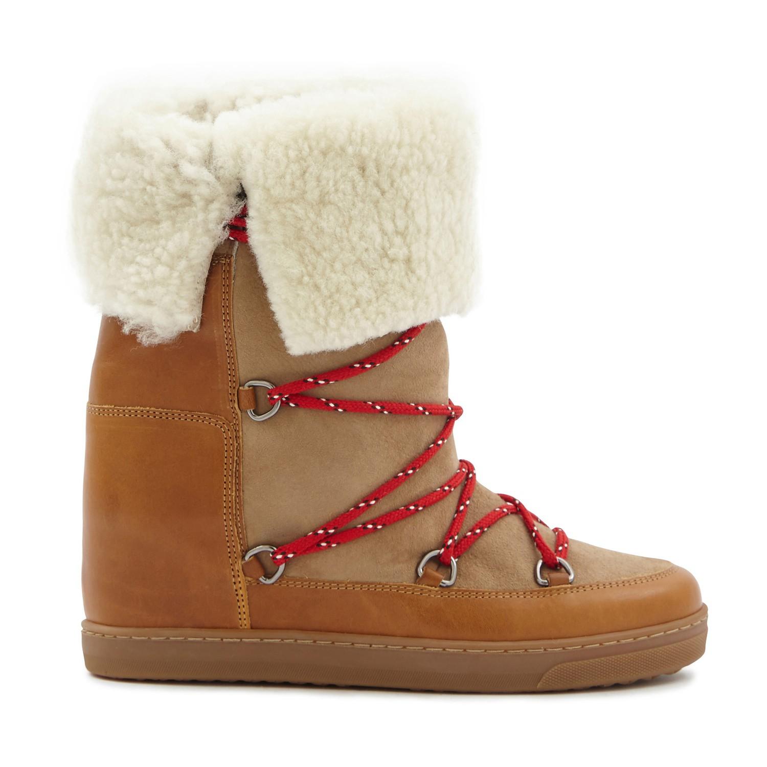 Isabel Marant Nowly Snow Boots in Natural - Lyst
