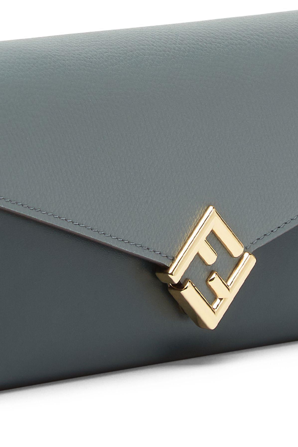 Fendi Ff Diamonds Continental With Chain in Gray | Lyst