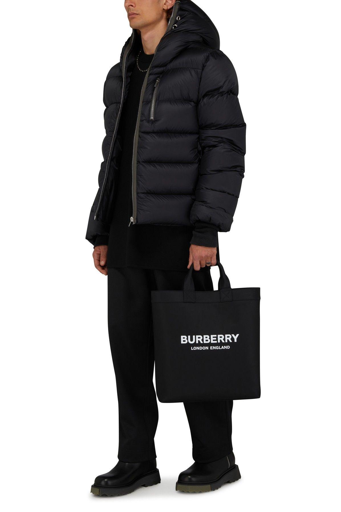 BURBERRY Nylon Logo Tote Bag Black 1215982