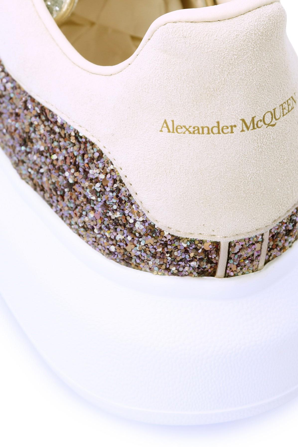 alexander mcqueen silver glitter