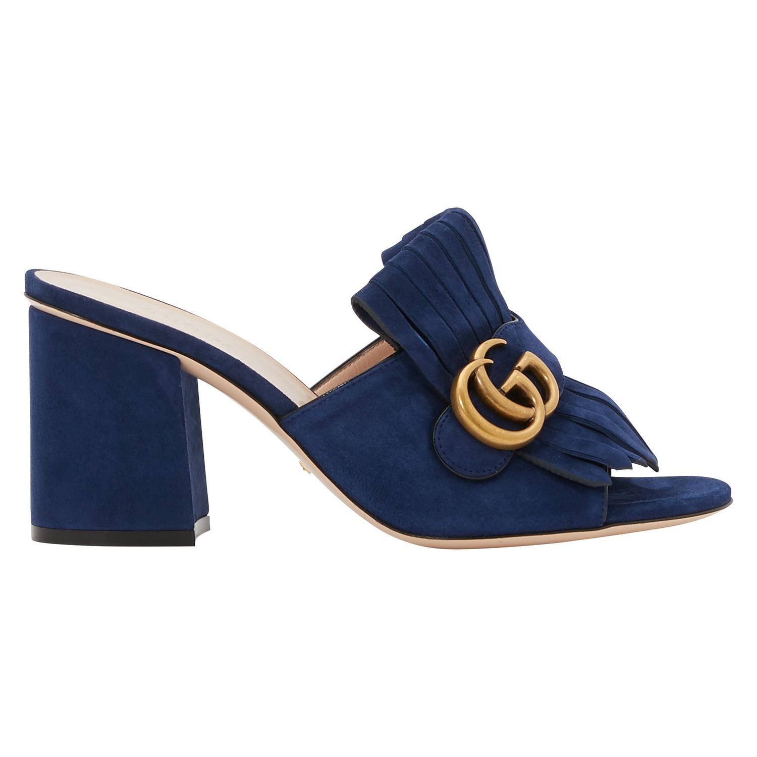 Gucci Leather Clogs GG in Blue - Save 24% - Lyst