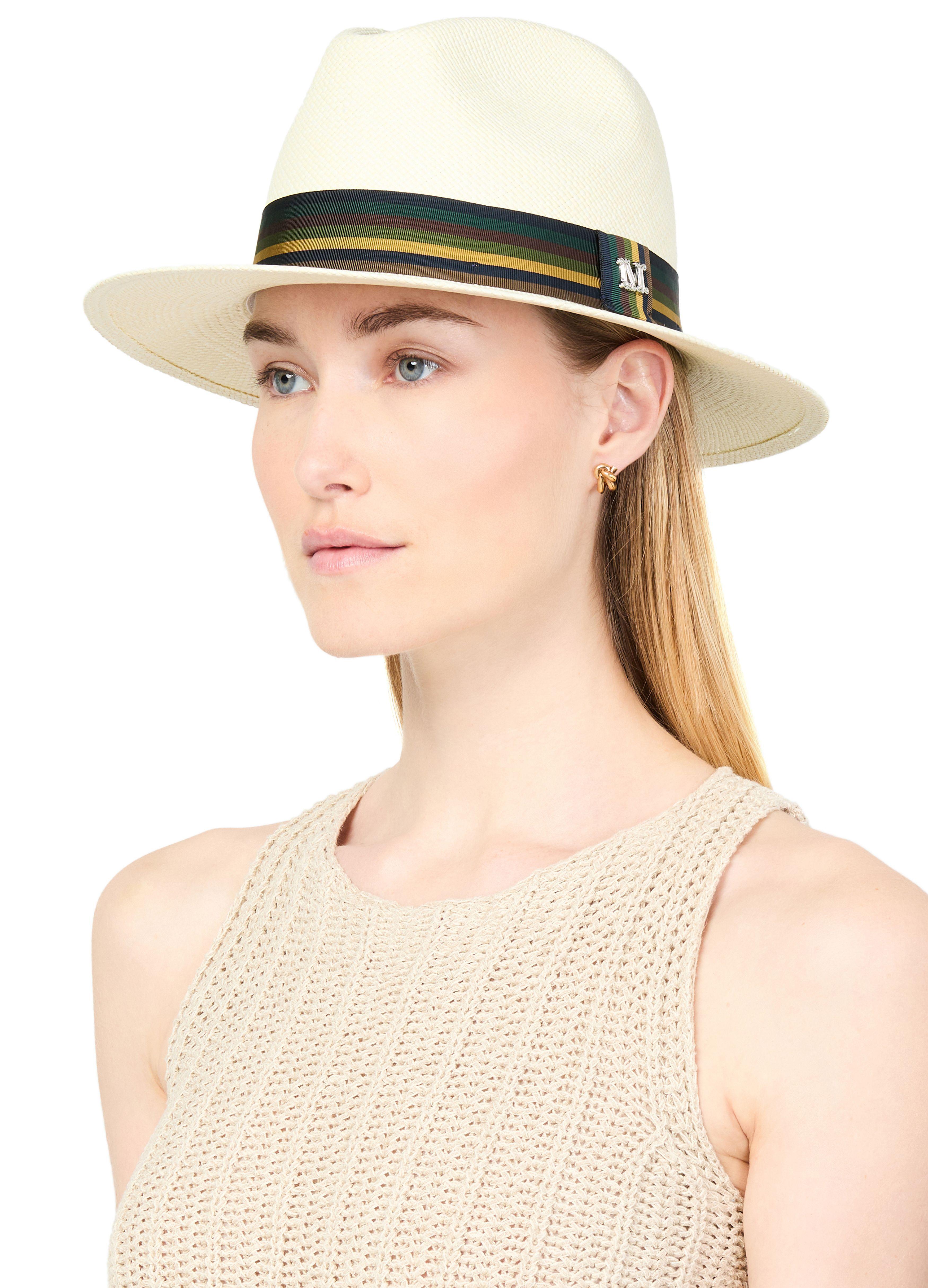 ハット Max Mara RODESIA PANAMA HAT Max Mara Rodesia Straw Panama Hat - Brown