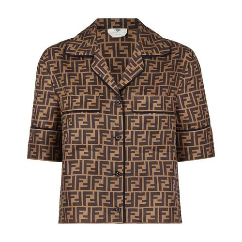 Fendi Silk Pyjamas in Brown Lyst