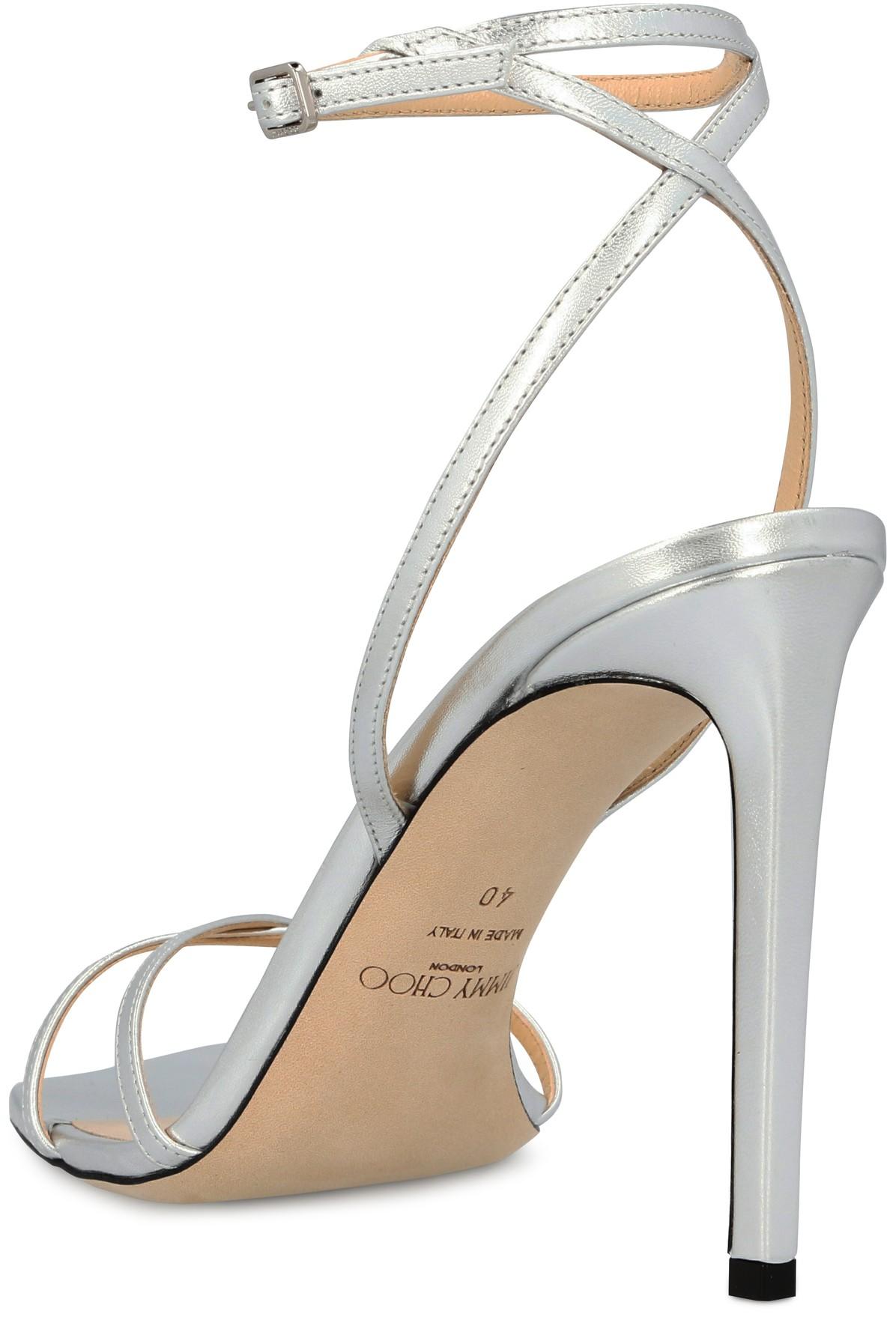 Jimmy Choo Metz 100 Sandals in Silver (Metallic) - Lyst
