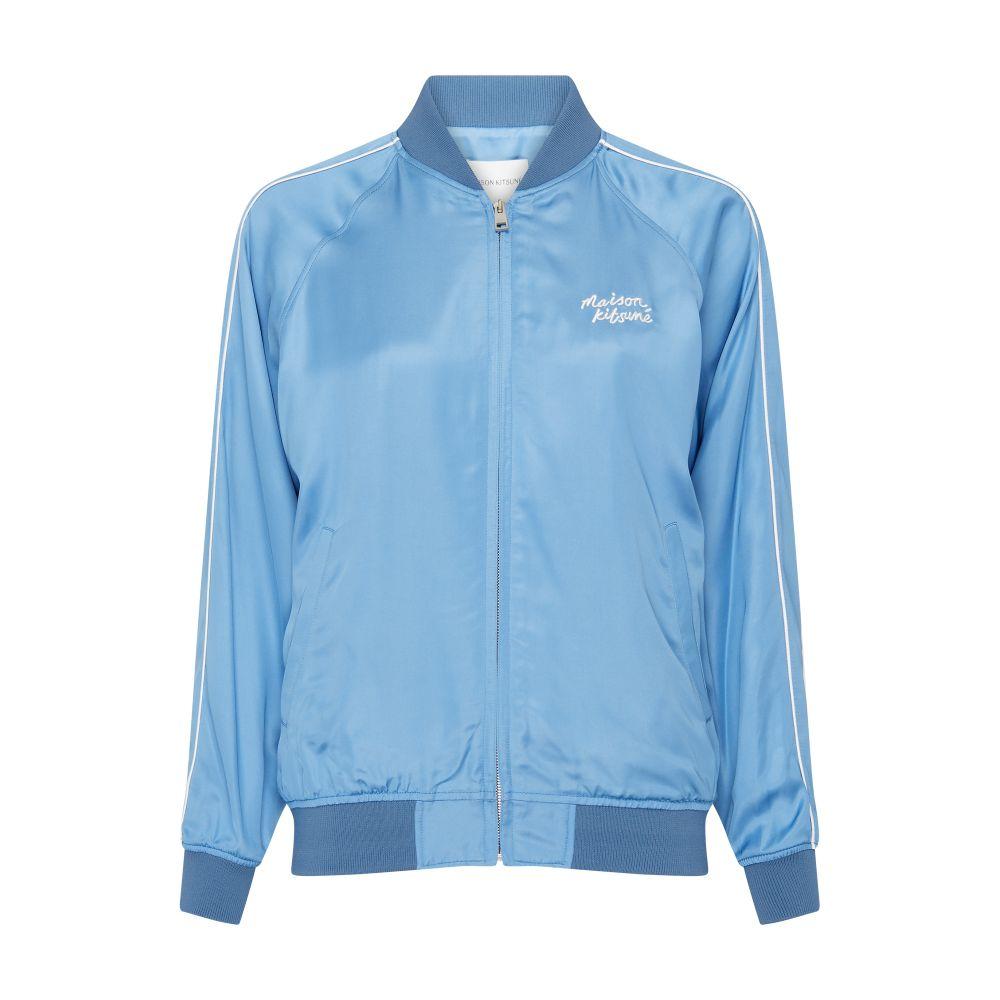 Maison Kitsuné logo-appliqué panelled bomber jacket - Orange