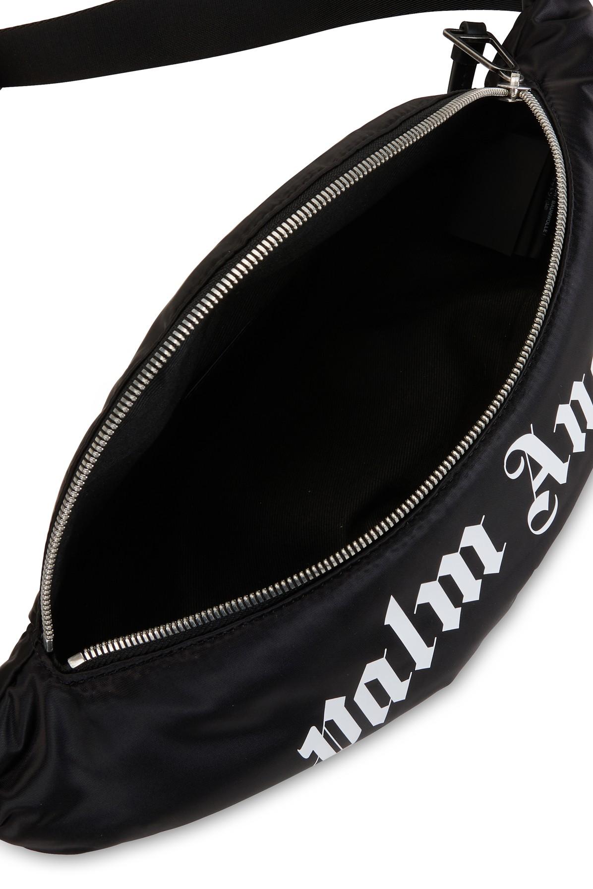 Palm Angels Curved Logo Belt Bag in Black_white (Black) for Men - Lyst