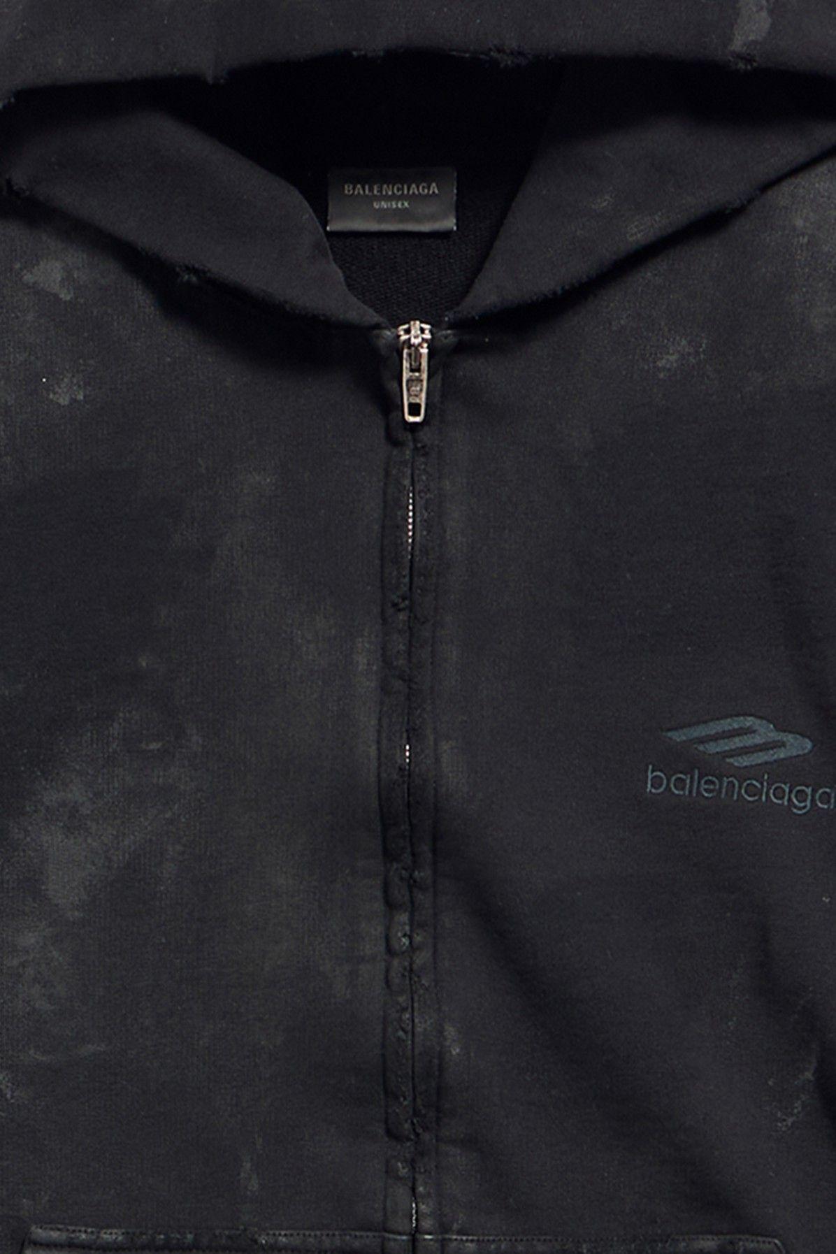 Balenciaga Heavy Metal Zip-up Hoodie Small Fit In Black Curly Fleece in  Blue | Lyst
