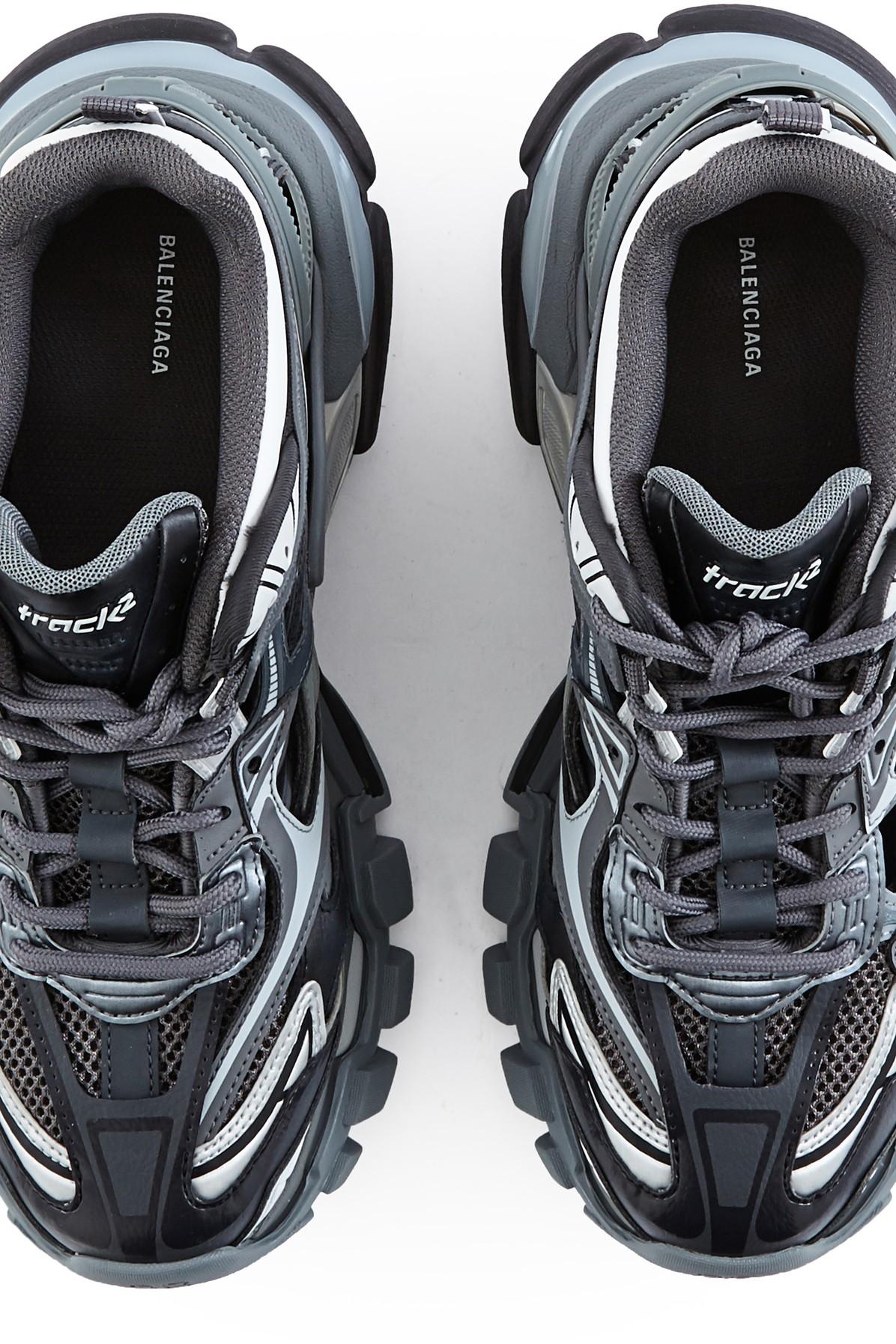 Balenciaga Rubber Track 2 Open Metallic Sneakers in Gray - Lyst