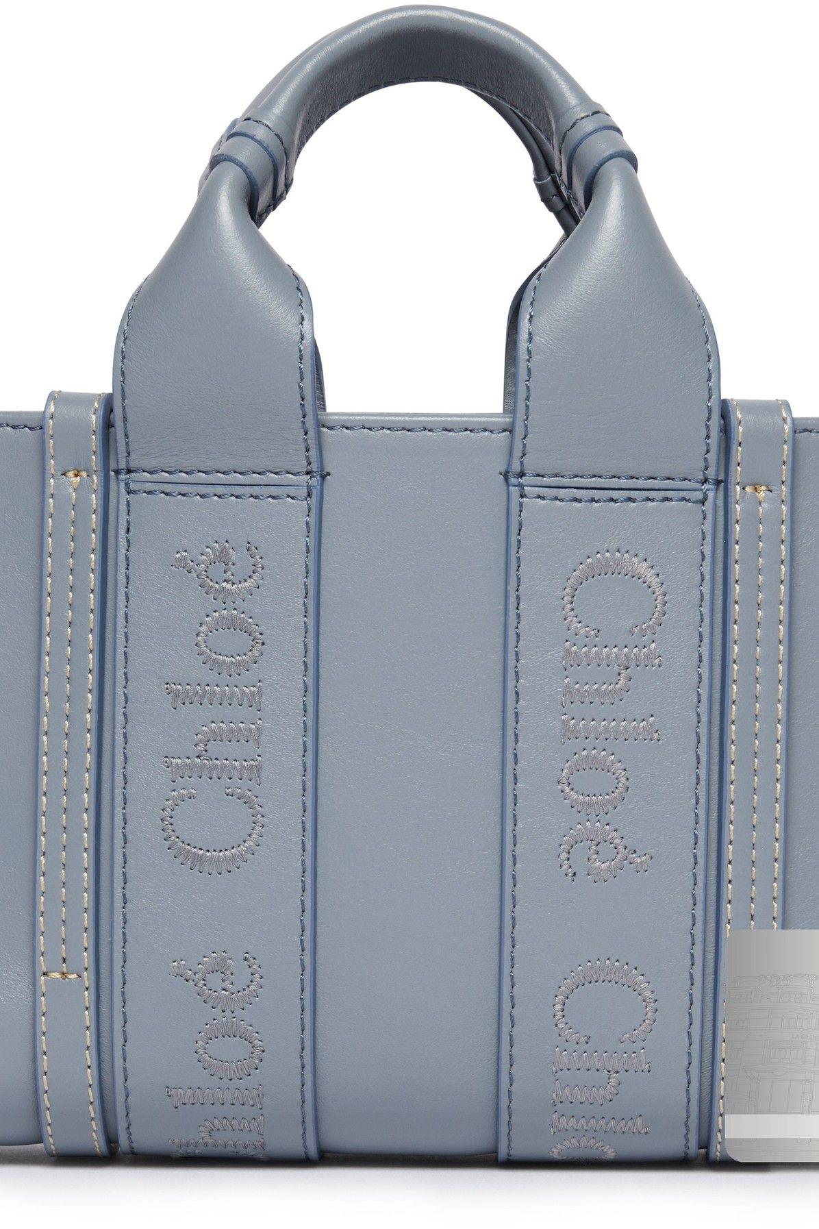 Chloé Woody Mini Tote Bag in Blue | Lyst
