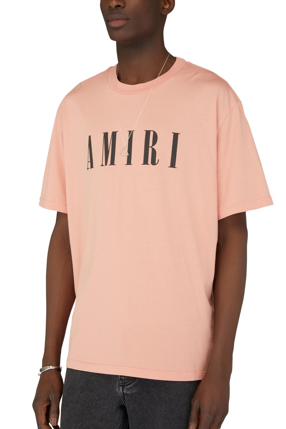 Amiri Core Logo T-shirt in Peach_black 