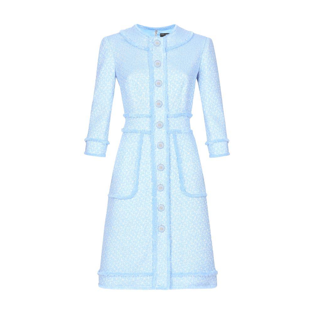 dolce & gabbana raschel tweed mini dress Raschel Tweed Mini Dress (F6GAOT-FMMHN-B4469-TURQUOISE)