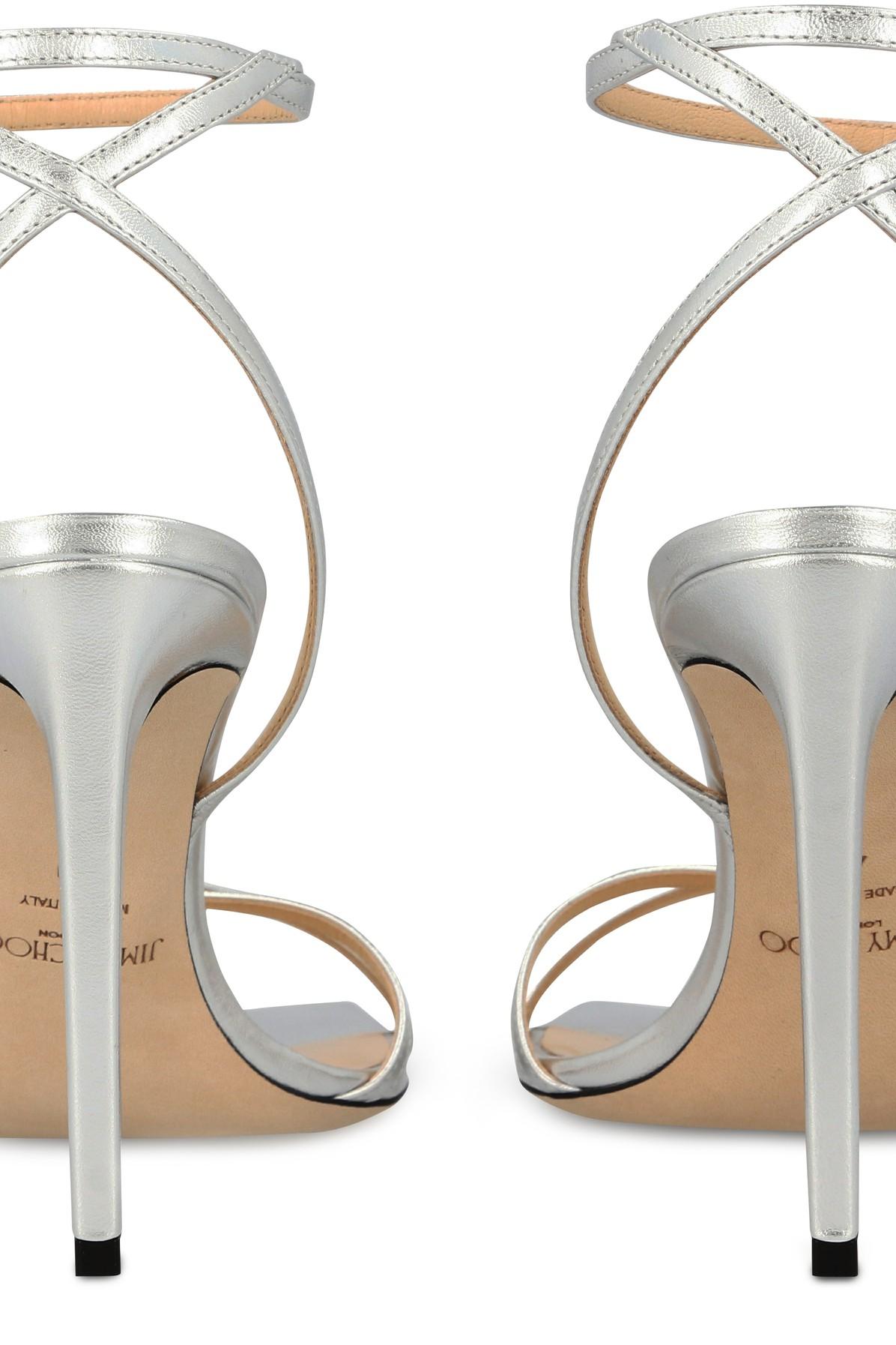 Jimmy Choo Metz 100 Sandals in Silver (Metallic) - Lyst