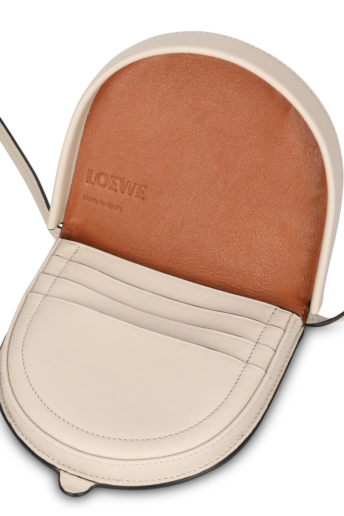 loewe tan small heel pouch bolsa