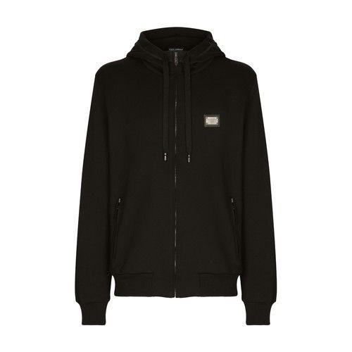 Dolce & Gabbana Jersey Zipup Hoodie in Black for Men Lyst