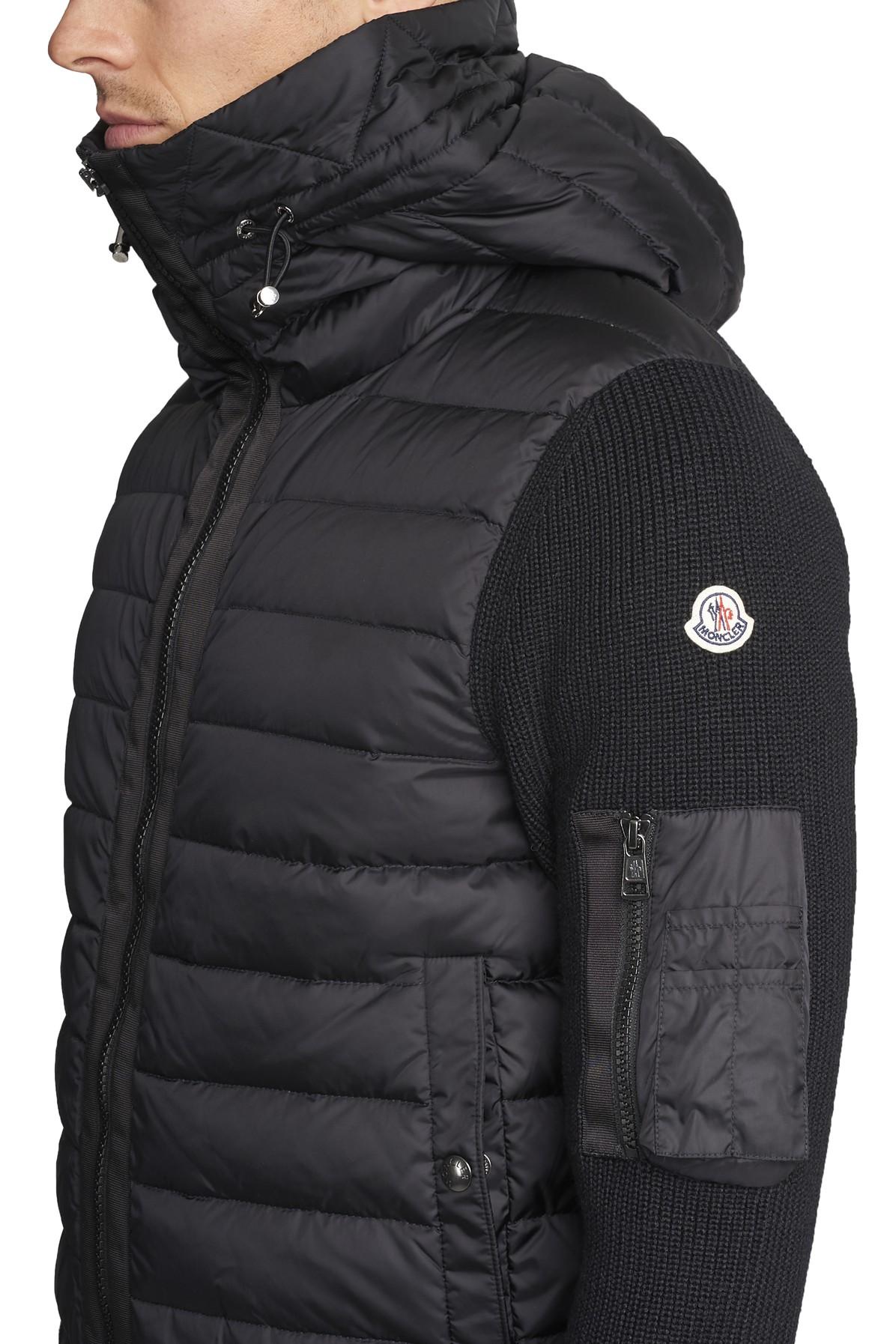 Moncler Double Fabric Jacket in Black for Men - Lyst