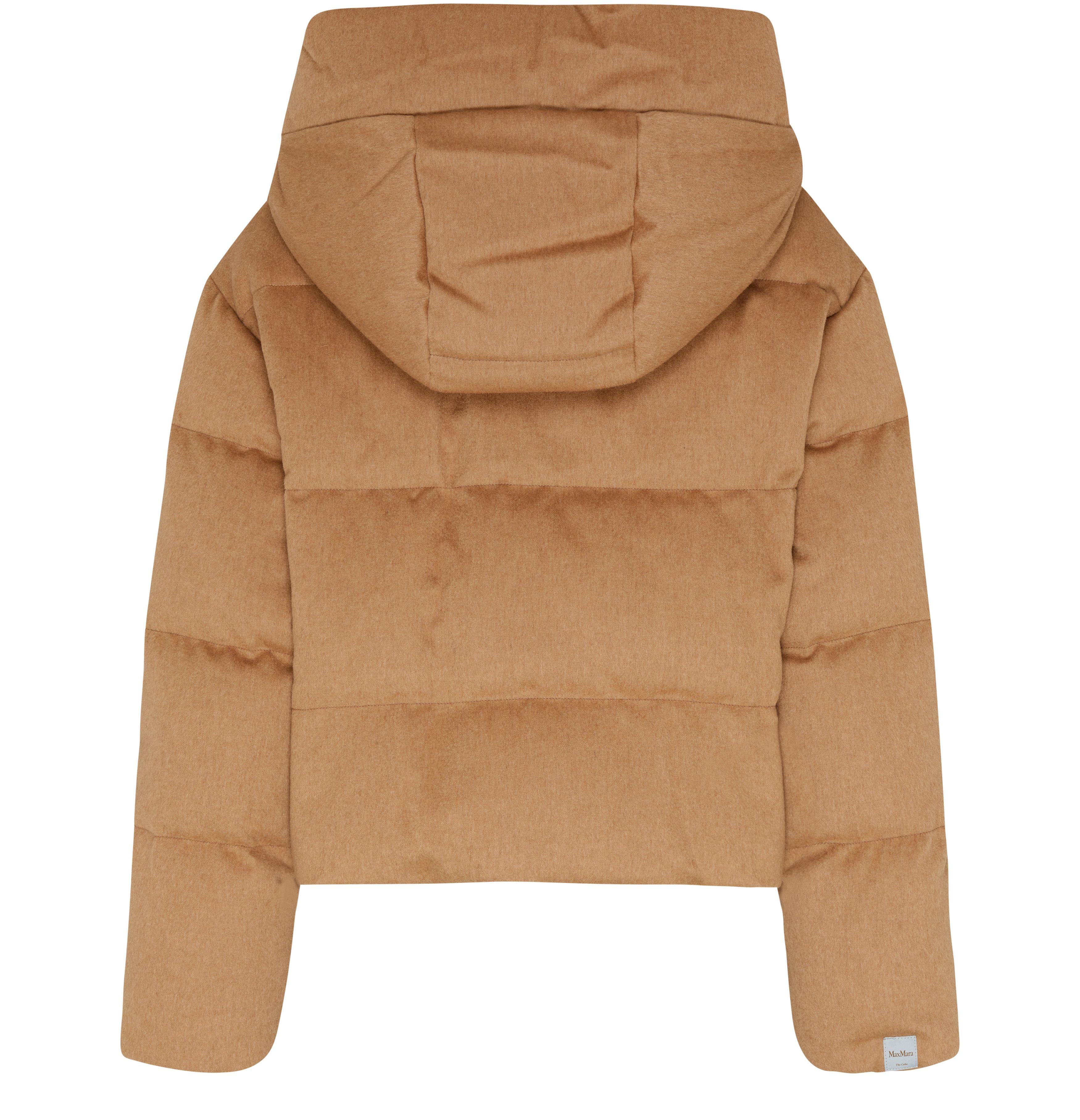 Max Mara Dalia Short Puffer Flannel Jacket in Brown | Lyst