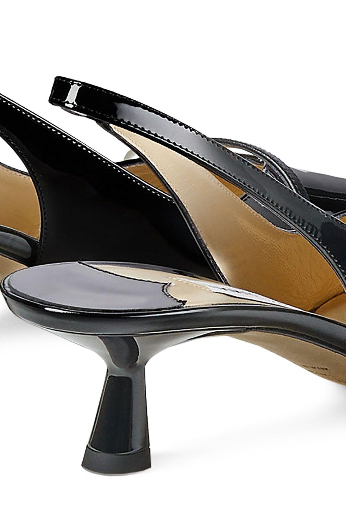 パンプス Jimmy Choo SHOES (AMITA45TNX BLACKBLACK) Amita 45 | Black Patent Leather and Mesh Slingbacks | JIMMY