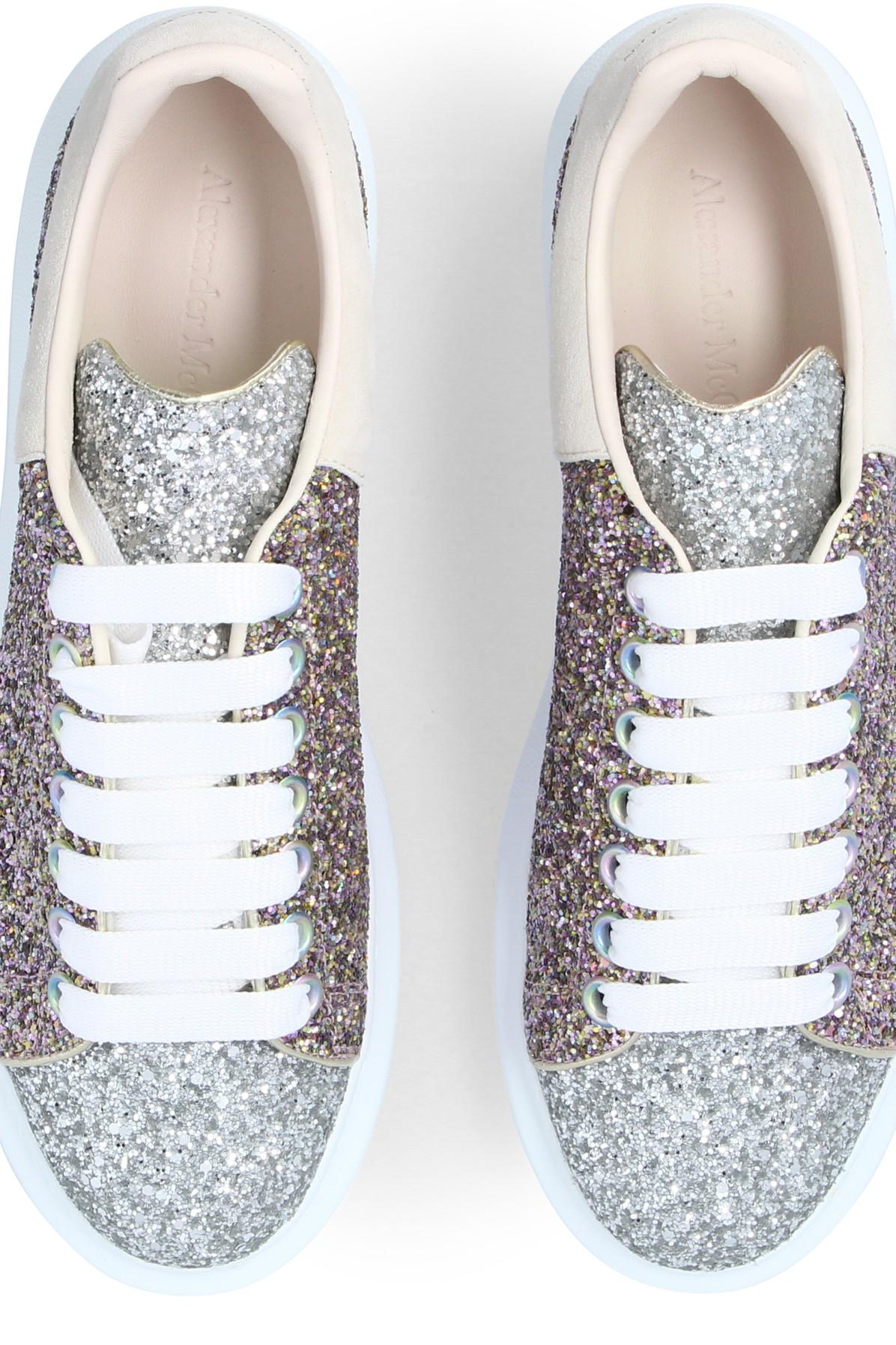 alexander mcqueen silver glitter
