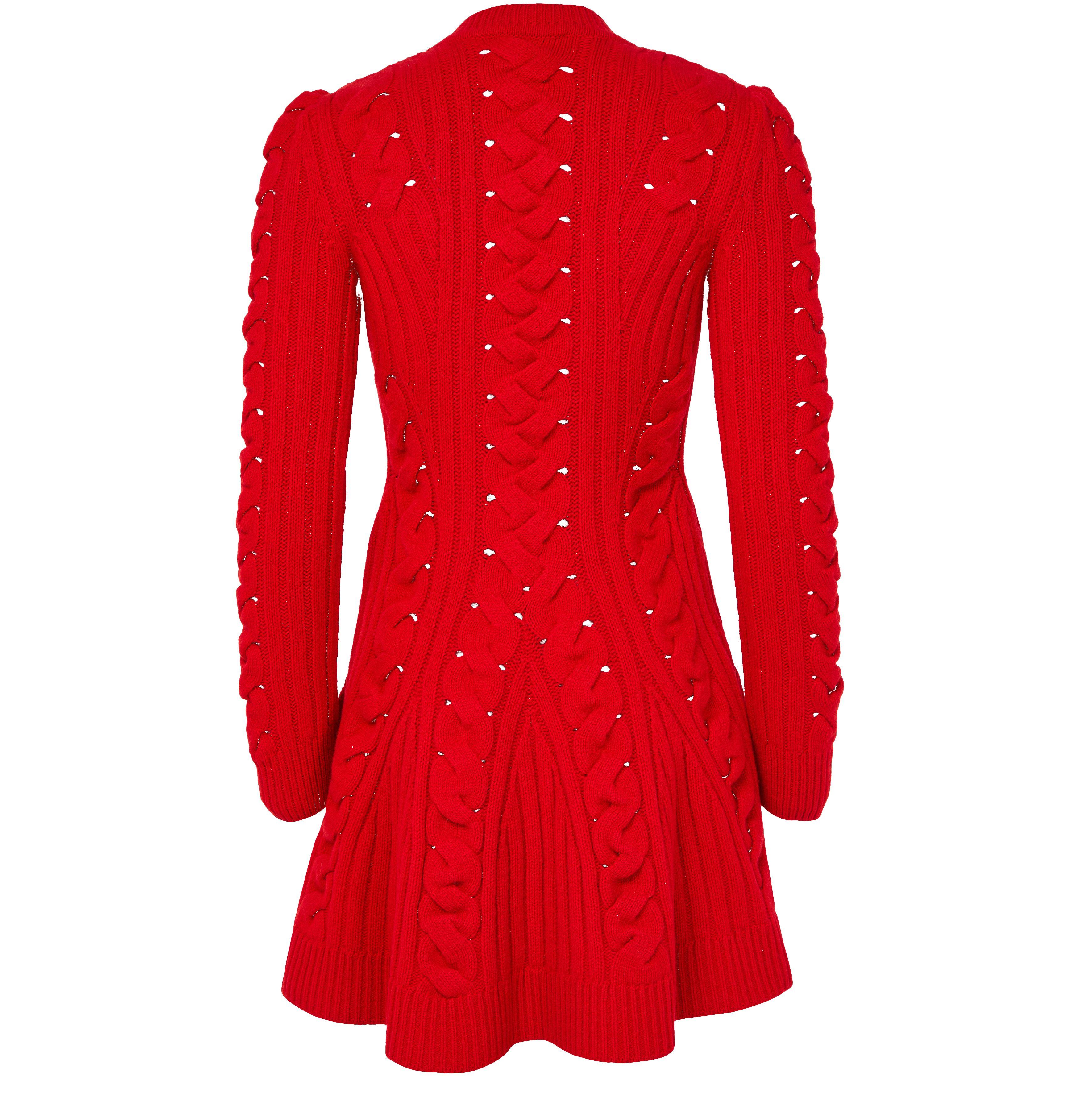 ALEXANDER MCQUEEN ミニ ニットドレス Alexander McQueen Jacquard Mini Dress in Ivory — UFO No More