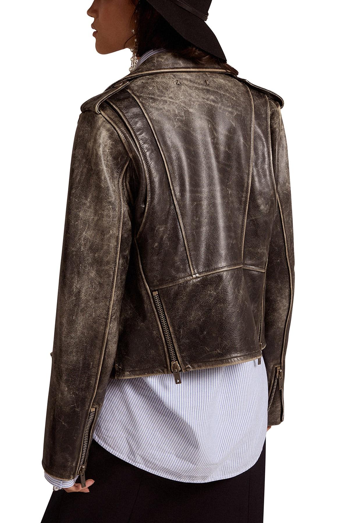 Golden Goose Leather Jacket in Black | Lyst