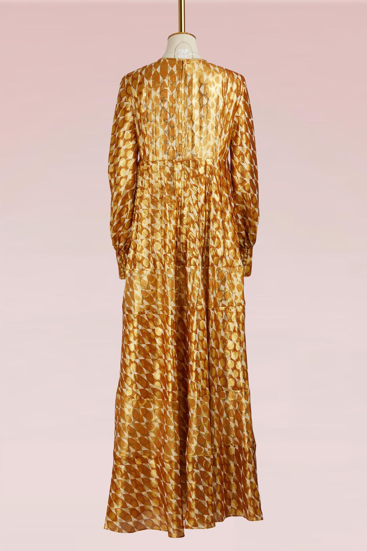 Tory Burch Bea Maxi Dress in Metallic | Lyst