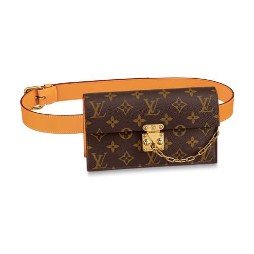 Louis Vuitton S Lock Belt Pouch Monogram PM Brown in Canvas/Leather with  Gold-tone - US