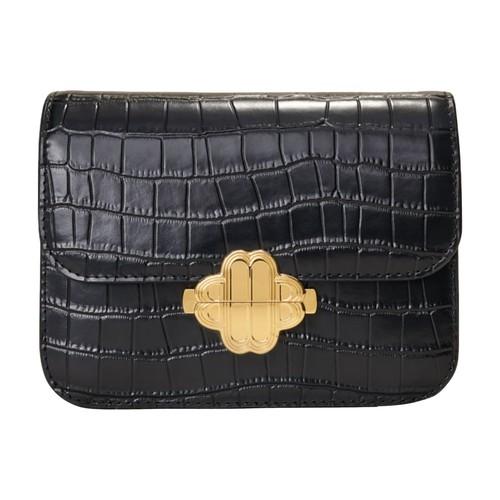 Sac en cuir façon croco Clover Maje en coloris Noir Lyst