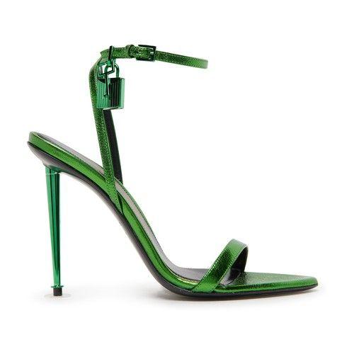 Tom Ford High Heel Padlock Sandals in Green Lyst