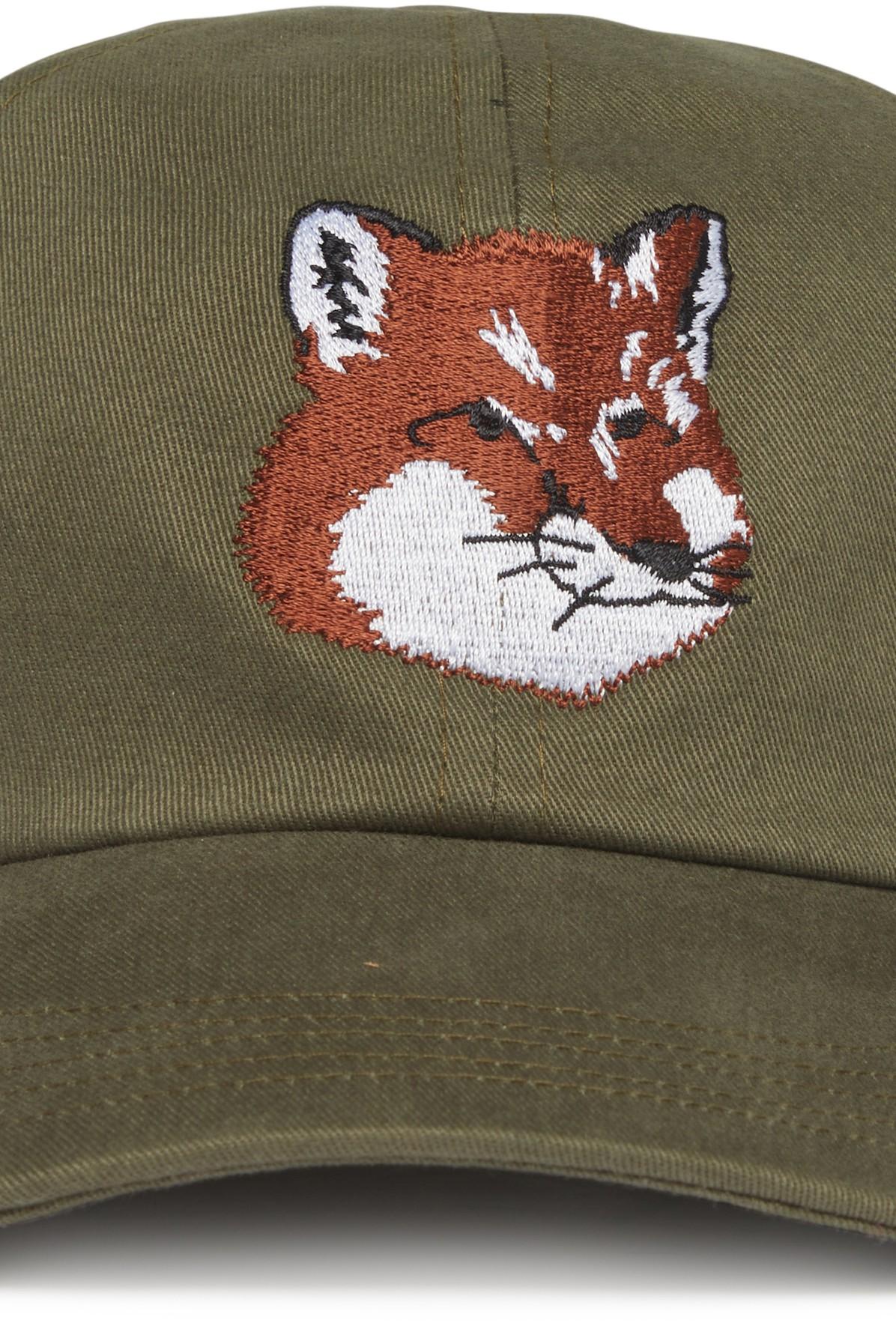 Large Fox Head Cap in Dark_khaki 