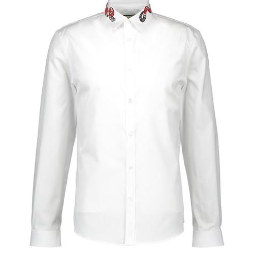 Gucci Duke Snake Collar Shirt in White for Men | Lyst