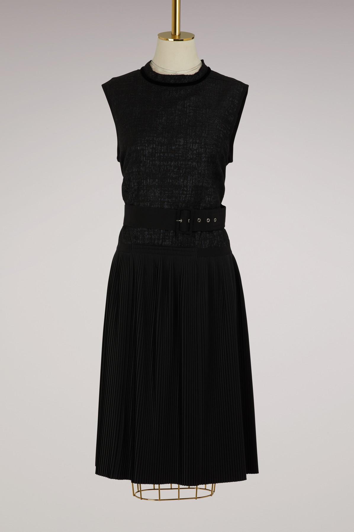Lyst - Moncler Belted Sleeveless Dress in Black