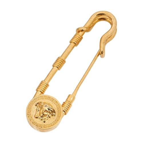 Versace Medusa Safety Pin Brooch in Metallic | Lyst Australia