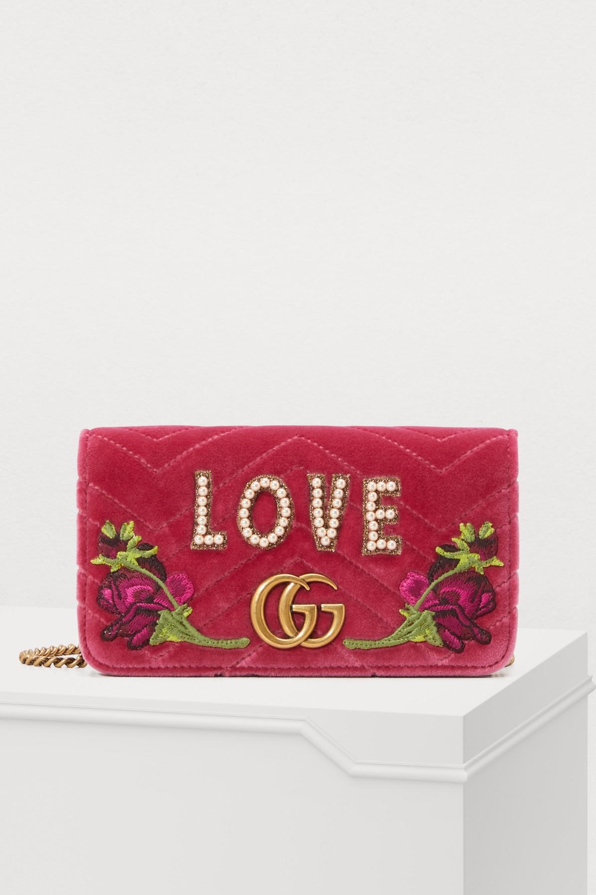 Gucci GG Marmont Love Mini Bag in Pink - Lyst