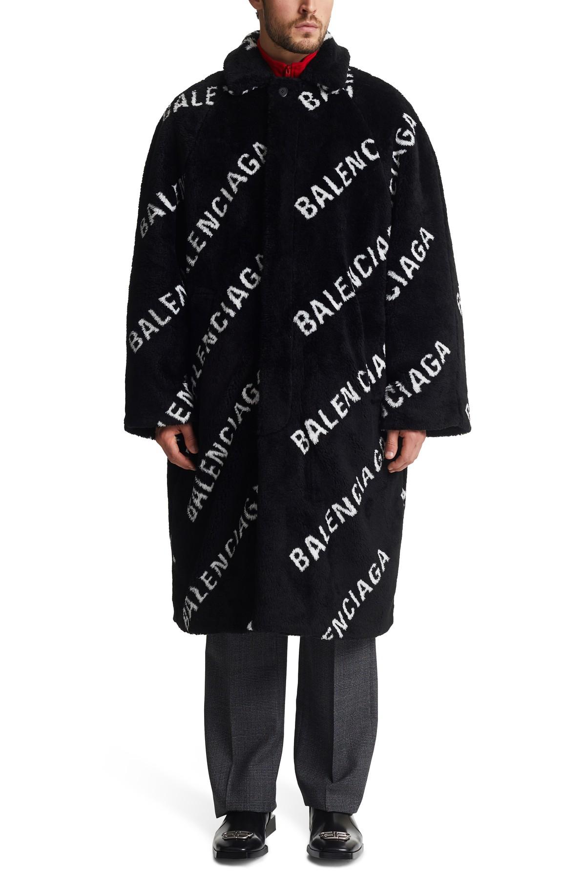 Balenciaga Ao Fur Coat in Black for Men | Lyst Australia