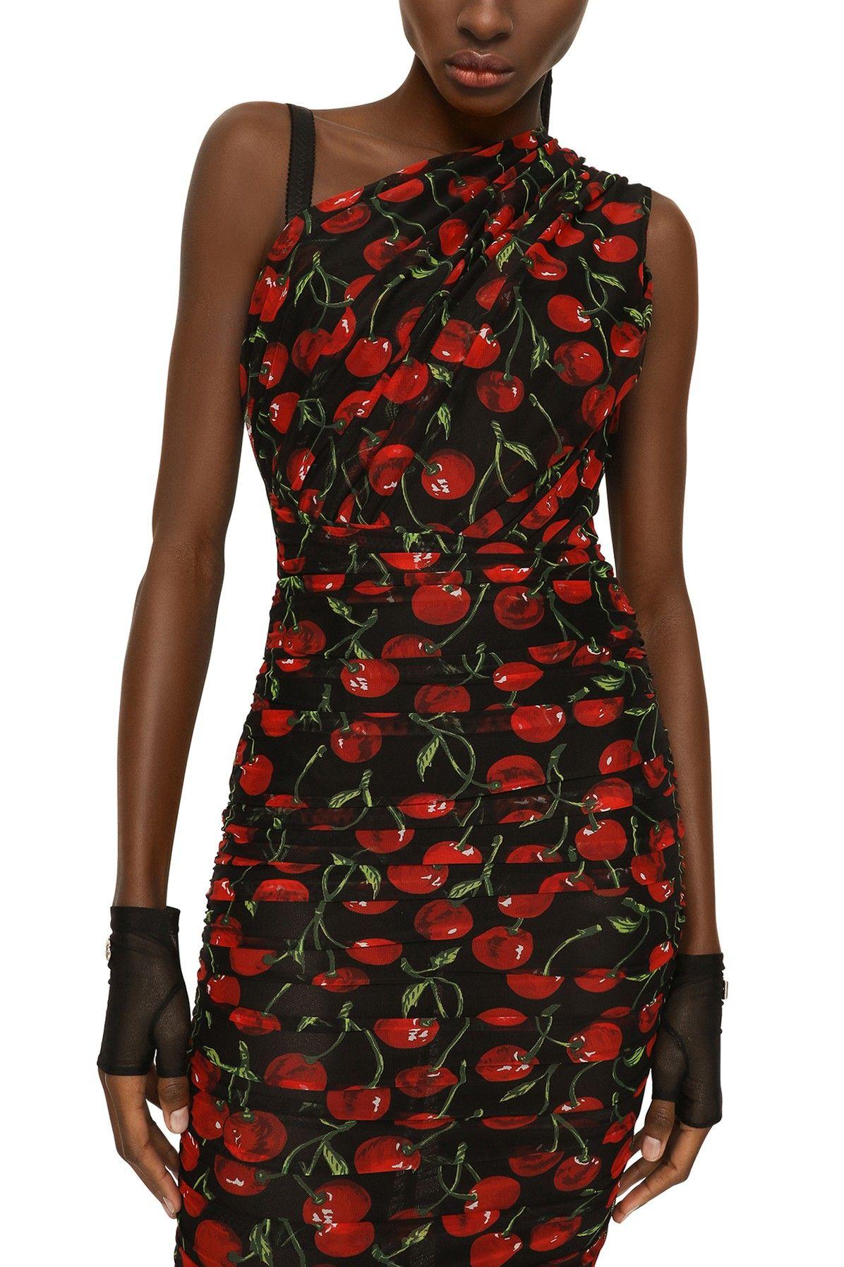 Dolce & Gabbana Cherry-print Midi Dress in Red